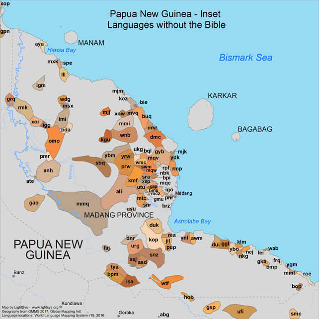 Papua New Guinea - Languages without the Bible - Inset